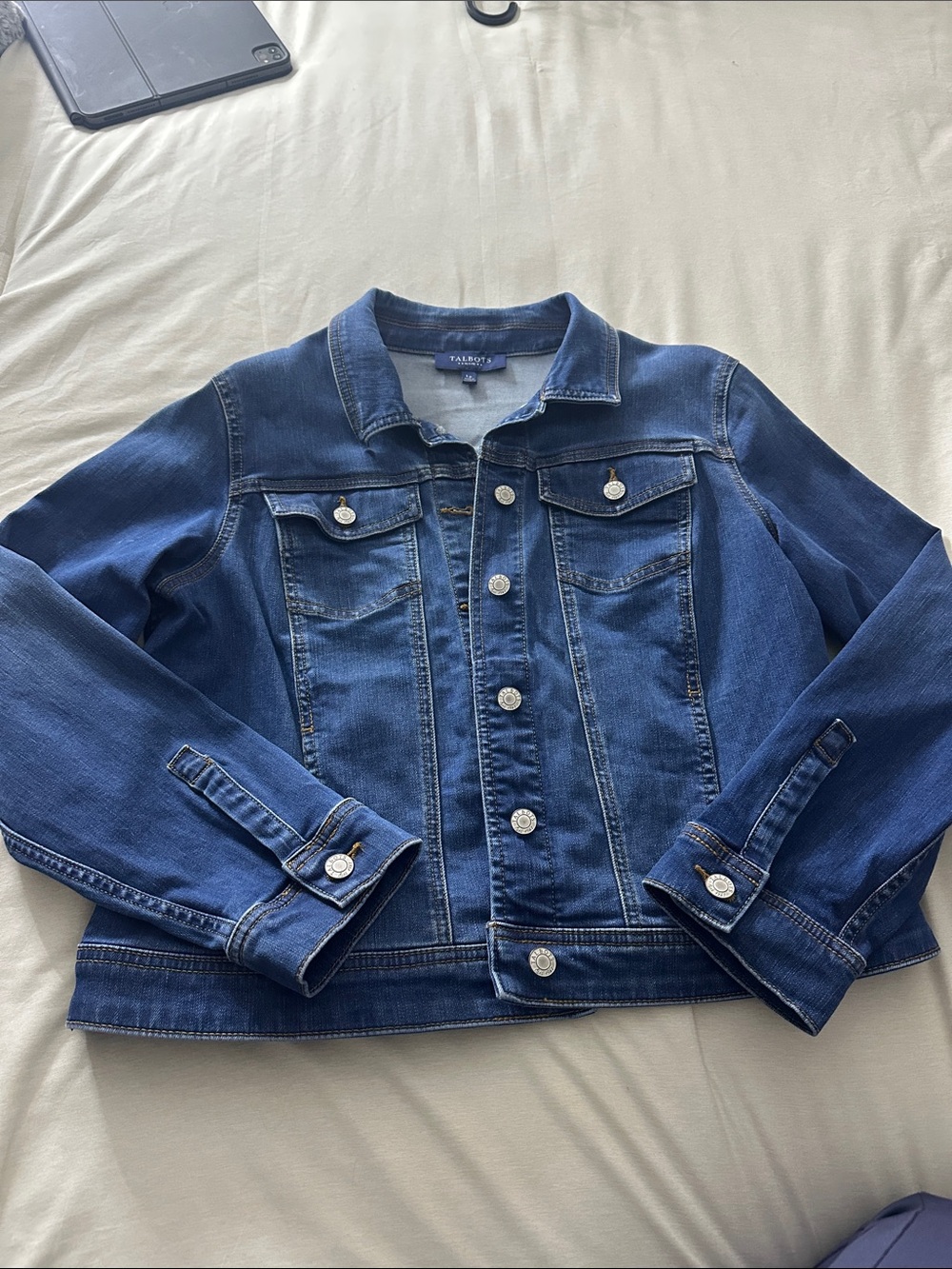 Talbots Classic Jean Jacket Blue Size Medium
